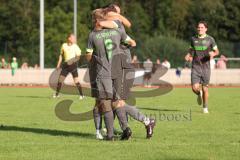 Bezirksliga - Saison 2025/26 - FC Fatih Ingolstadt - FC Gerolfing - Donat Bashota (Nr.24 - FC Gerolfing) mit dem 0:3 Führungstreffer - jubel  - Flaur Bashota (Nr.23 - FC Gerolfing) - Lukas Achhammer (Nr.9 - FC Gerolfing) - Foto: Meyer Jürgen