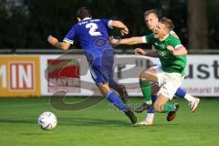 Kreisliga - Saison 2023/2024 - FC Gerolfing - TSV Ober/Unterhaunstadt - Paul Kammerbauer blau Oberhaunstadt - Matthias Hamm grün Gerolfing - Foto: Meyer Jürgen