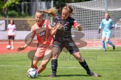 2. Frauen-Bundesliga - Saison 2021/2022 - FC Ingolstadt 04 - TSG 1899 Hoffenheim - Maier Ramona (#18 FCI) - Gerber Sophia rosa Hoffenheim - Foto: Meyer Jürgen