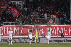 3. Liga; SV Wehen Wiesbaden - FC Ingolstadt 04; Tor 4:1 für Wiesbaden, Ingolstadt geschlagen, Enttäuschung Torwart Marius Funk (1, FCI) Tobias Bech (11, FCI) Hans Nunoo Sarpei (18 FCI) Denis Linsmayer (23, FCI)