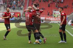 3.Liga - Saison 2022/2023 - FC Ingolstadt 04 -  SV Wehen Wiesbaden - Der 2:0 Führungstreffer durch Tobias Bech (Nr.11 - FCI) - Jubel - Foto: Meyer Jürgen