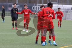 U 14 (C-Jun.) Förderliga BuLi/NLZ -  Saison 2021/2022 - FC Ingolstadt 04 - FC Bayern München -Der 3:0 Führungstreffer durch Elem Apemegno rot FCI - jubel - Foto: Meyer Jürgen