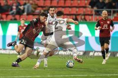 3. Liga; FC Ingolstadt 04 - SC Verl; Ognjen Drakulic (30, FCI) Angriff Benger Marcel (23 Verl) Gruber Fabio (2 Verl)