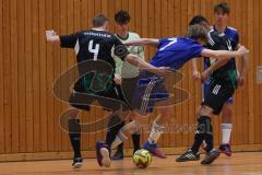 Hallenturnier Gaimersheim - Saison 2025/26 - TSV Gaimersheim - DJK Ingolstadt - Quendrin Hoti schwarz Gaimersheim - Fabio Schwarzl blau DJK - Foto: Meyer Jürgen