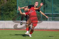 Bezirksliga - Saison 2022/2023 - FC Fatih Ingolstadt - SV Manching  - Dzenis Seferovic schwarz Manching foult Akif Abasikeles rot FC Fatih und bekommt die rote Karte - Foto: Meyer Jürgen