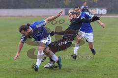 Kreisliga - Saison 2022/2023 - DJK Ingolstadt - Türk.SV Ingolstadt - Ibrahim Sahin schwarz Türk SV - Halil Akinci blau DJK Ing - Foto: Meyer Jürgen