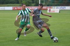 Landesliga - Saison 2025/26 - SV Manching - TSV Jetzendorf - Fabian  Neumayer (Nr.9 - SV Manching) - Dustin Kothmair grau Jetzendorf - Foto: Meyer Jürgen