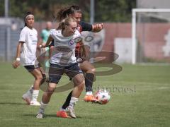 2. Bundesliga Frauen - Saison 2026/27  - FC Ingolstadt 04 Frauen - 1.FCC Turbine Potsdam - Noesgaard Sofia Rejkaer weiss Potsdam - Laura Frank (Nr.6 - FCI Frauen) - Foto: Meyer Jürgen