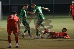 2024_2_8 - Bezirksliga - Saison 2023/24 - Freundschaftsspiel - FC Fatih Ingolstadt - SV Manching -  - Dzenis Seferovic grün Manching - Akif Abasikeles
 rot Fatih - Foto: Meyer Jürgen