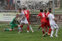 Kreisliga - Saison 2024/25- TSV Kösching - TSV Hohenwart - Nico Prause weiss Hohenwart - Michael Zimmermann Torwart Kösching - Johannes Tannwitz rot Kösching - XXXXX - Foto: Meyer Jürgen