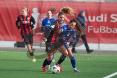 ***2. Bundesliga Frauen - Saison 2025/26 - FC Ingolstadt 04 Frauen - SV Meppen - Leonie Haberäcker (Nr.27 - FC Ingolstadt Frauen I) - Hagg Sarah blau Meppen - Foto: Meyer Jürgen