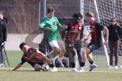 U19 - Nachwuchsliga -  - Saison 2024/25 - FC Ingolstadt 04 - 1. FC Schweinfurth - Mustafa Özden rot FCI - Valentin Schmitt grün Schweinfurth  - Foto: Meyer Jürgen