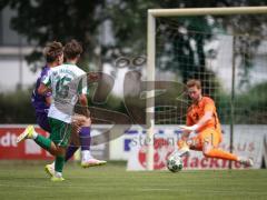 Landesliga - Freundschaftsspiel - Saison 2026/27 - SV Manching - TSV Karteth-Lappersdorf - Kevin Csatari (Nr.15 - SV Manching) - Peter Sebastian TW Kareth-Lappersdorf - Hofner Stefan lila Kareth - Lappersdorf - Foto: Meyer Jürgen