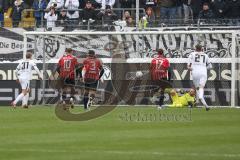 3.Liga - Saison 2022/2023 - SV 07 Elversberg - FC Ingolstadt 04 - Der 2:0 Führungstrteffer durch Thore Jacobsen (Nr.31 - SV Elversberg) per Elfmeter - Torwart Marius Funk (Nr.1 - FCI) - jubel - Foto: Meyer Jürgen