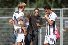 3. Liga - Saison 2026/27 - SC Sonnenhof Großaspach - FC Ingolstadt 04 - Cheftrainerin Sabrina Wittmann (FCI) wechselt Max Plath (Nr.14 - FCI) und Nishan Velupillay (Nr.28 - FCI) ein - XXXXX - Foto: Meyer Jürgen