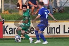 Bezirksliga - Saison 2023/2024 - SV Manching  - SV Lerchenau - Abou-Khalil Abdel (Nr.20 - SV Manching) - Korbinian Hafner blau Lerchenau - Foto: Meyer Jürgen