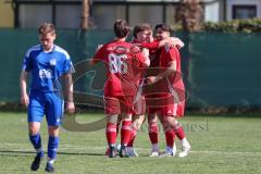 Kreisklasse - Saison 2024/25- Türk SV Ing - FC Arnsberg -  Der 1:0 Führungstreffer durch - Avni Avdijaj rot Türk SV - jubel - Foto: Meyer Jürgen