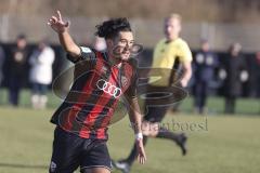 *** A-Junioren Bundesliga  - Saison 2025/26 - FC Ingolstadt 04 - SpVgg Greuther Fürth - Polat Arel schwarz FCI mit dem 2:1 Führungstreffer - jubel  XXXXX - Foto: Meyer Jürgen