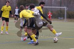 Freundschaftsspiel - Saison 2025/26 - TSV Ober./Unterhaunstadt -  TSV Neustadt  - Marco Ferstl gelb Neustadt - Alem Husejnovic grau Oberh.stadt - Muhammed Abasikeles gelb Neustadt rechts - Foto: Meyer Jürgen