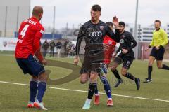 Bayernliga Süd - Saison 2021/2022 - FC Ingolstadt 04 II -  SpVgg Unterhaching - Arian Llugiqi #9 FCI  - David Pisot rot Haching - Foto: Meyer Jürgen