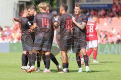 3. Liga - Saison 2025/26 - Energie Cottbus - FC Ingolstadt 04  - Carlsen Frederic Bennedsgaard (Nr.8 - FC Ingolstadt 04) beim 1:1 Ausgleichstreffer - jubel - Foto: Meyer Jürgen