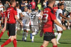 Toto Pokal - Saison 2022/2023 - SpVgg Heßdorf - FC Ingolstadt 04 - Der 0:1 Führungstreffer durch Pascal Testroet (Nr.37 - FCI) - Jubel - Thomas Rausch (Nr.45 - FCI) - Foto: Meyer Jürgen