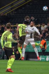 DFB Pokal; Borussia Dortmund - FC Ingolstadt 04; Can Emre (23 BVB) Fatih Kaya (9, FCI) Kopfballduell