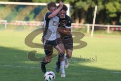 Bezirksliga - Saison 2025/26 - TSV Ober./Unterhaunstadt - VFR Garching - Oliver Günther - TSV Ober-/Unterh.stadt) - Luca Monetti schwarz Garching - Foto: Meyer Jürgen