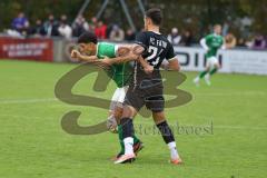 2023_10_21 - Kreisliga - Saison 2023/24 - FC Gerolfing - FC Fatih Ingolstadt - Anastasios Porfyriadis grün Gerolfing - Marko Miskovic schwarz Fatih - Foto: Meyer Jürgen