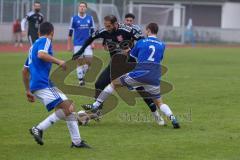 Kreisliga - Saison 2022/2023 - DJK Ingolstadt - Türk.SV Ingolstadt - Ibrahim Sahin schwarz Türk SV - Ostap Nechaj blau DJK - Foto: Meyer Jürgen