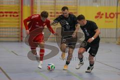 Lotto Bayern Hallencup - Finale - Lindenkreuzhalle Saison 2024/25 - FC Türk Sport Garching - Türk SV Ingolstadt - Aurel Kuqanaj rot Türk Ing -  - Thomas Schreiner schwarz Türk Sport Garching - Foto: Meyer Jürgen