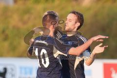 Kreisliga - Saison 2025/26- SV Zuchering - TV Münchsmünster - Der 0:1 Führungstreffer per Strafstoss durch Maximilian Anthofer blau MÜ-Münster  - jubel -  - XXXXX - Foto: Meyer Jürgen