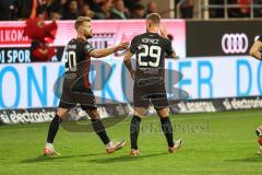 3. Liga; FC Ingolstadt 04 - SSV Jahn Regensburg; Tor Jubel Treffer Yannick Deichmann (20, FCI) David Kopacz (29, FCI)