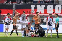3. Liga; FC Ingolstadt 04 - FC Viktoria Köln; Rote Karte gegen Lukas Fröde (34, FCI), Dietz Lars (2 Köln) David Kopacz (29, FCI)