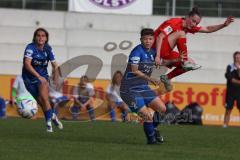 2. Fußball-Liga - Frauen - Saison 2022/2023 - FC Ingolstadt 04 - SC Sand - Haim Vanessa (Nr.13 - FC Ingolstadt 04 ) - Perl Shai blau SC Sand - Wallaschewski Fabienne blau #2 SC Sand - Foto: Meyer Jürgen