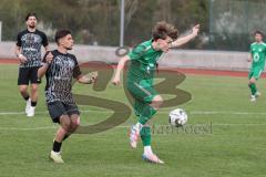 Bezirksliga - Saison 2024/25- FC Fatih - VFB Eichstätt II  - Constantin Zielke grün Eichstätt - Aaron Toski schwarz Fatih - Foto: Meyer Jürgen