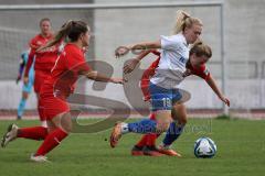 2. Fußball-Liga - Frauen - Saison 2023/2024 - FC Ingolstadt 04 - SC Sand - Pija Reininger (Nr.21 - FCI Frauen) - Loving Emma weiss Sand - Lea Wolski (Nr.6 - FCI Frauen) rechts - Foto: Meyer Jürgen