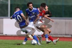 Kreisklasse - Saison 2023/2024 - TSV Ingolstadt Nord - TSV Kösching- Simon Ostermeier rot Kösching - Abderahim Zerbane blau Ing Nord - Manuel Mihajlovic blau #10 Ing Nord - Foto: Meyer Jürgen