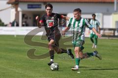 Landesliga - Saison 2025/26 - SV Manching - FC Sonthofen - Sebastian Graßl (Nr.10 - SV Manching) - Blaku Diar schwarz Sonthofen - Foto: Meyer Jürgen