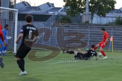 Bayernliga Süd - Saison 2022/2023 - FC Ingolstadt 04 - SV Erlbach - Keidel Felix (Nr.6 - Fc Ingolstadt 04 II) - Alexander Fischer schwarz #3 Erlbach - Welder de Souza Lima Torwart Erlbach - Foto: Meyer Jürgen