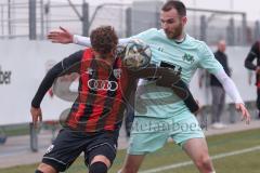 Bayernliga Nord - Saison 2024/25 - FC Ingolstadt 04 II - DJK Ammerthal - Din Alajbegovic (Nr.20 - FCI U21) - Daniel Gömmel blau Ammerthal - Foto: Meyer Jürgen