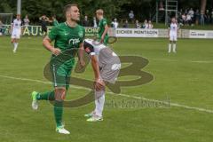 BZL - Oberbayern Nord - SV Manching - VFB Eichstätt II - Benedikt Vollnhals (#9 Manching) grün - Mit dem 1:1 Ausgleichstreffer - jubel - Bastian Bösl weiss Eichstätt - Foto: Jürgen Meyer