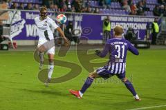 2. Fußball-Liga - Saison 2021/2022 - FC Erzgebirge Aue - Ingolstadt 04 - Michael Heinloth (#17 FCI) - Zolinski Ben lila #31 Aue - Foto: Meyer Jürgen