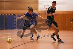 Hallenturnier Gaimersheim - Saison 2025/26 - TSV Gaimersheim - DJK Ingolstadt - Fabio Schwarzl blau DJK  - Philipp Stipic schwarz Gaimersheim - Foto: Meyer Jürgen