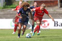 DFB - Pokal Frauen 1. Runde - Saison 2023/2024 - FC Ingolstadt 04 - FC Carl Zeiss Jena - Sarah Schauer (Nr.18 - FCI Frauen) - Bonsu Josephine blau Jena - Foto: Meyer Jürgen