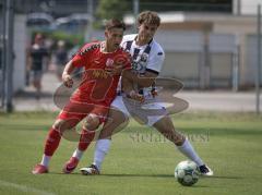 Bayernliga Nord - Saison 2026/27 - FC Ingolstadt 04 II - Jahn Regensburg II - Nikolas Lysandrou (Nr.21 - FCI II) - Niklas Schicha rot Regensburg - Foto: Meyer Jürgen