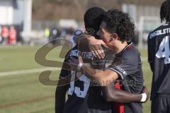 *** A-Junioren Bundesliga  - Saison 2025/26 - FC Ingolstadt 04 - SpVgg Greuther Fürth - Der 1:0 Führungstreffer durch  Oladosu Omotolani schwarz FCI- jubel -  - Polat Arel schwarz FCI - Foto: Meyer Jürgen