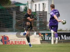 Landesliga - Freundschaftsspiel - Saison 2026/27 - SV Manching - TSV Karteth-Lappersdorf - Torwart Sebastian Steger (Nr.1 - SV Manching) - Schmidt Thomas lila Kareth - Lappersdorf  - Foto: Meyer Jürgen
