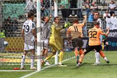 3. Liga; SV Sandhausen - FC Ingolstadt 04; Tor Jubel Treffer Sebastian Grönning (11, FCI) Torwart Königsmann Timo (22 SVS) Simon Lorenz (32, FCI)