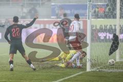 3. Liga; SSV Jahn Regensburg - FC Ingolstadt 04; Tor Jubel Treffer 0:1 Jonas Scholz (15, FCI) Marcel Costly (22, FCI) Torwart Gebhardt Felix (1 SSV) Kühlwetter Christian (30 SSV)